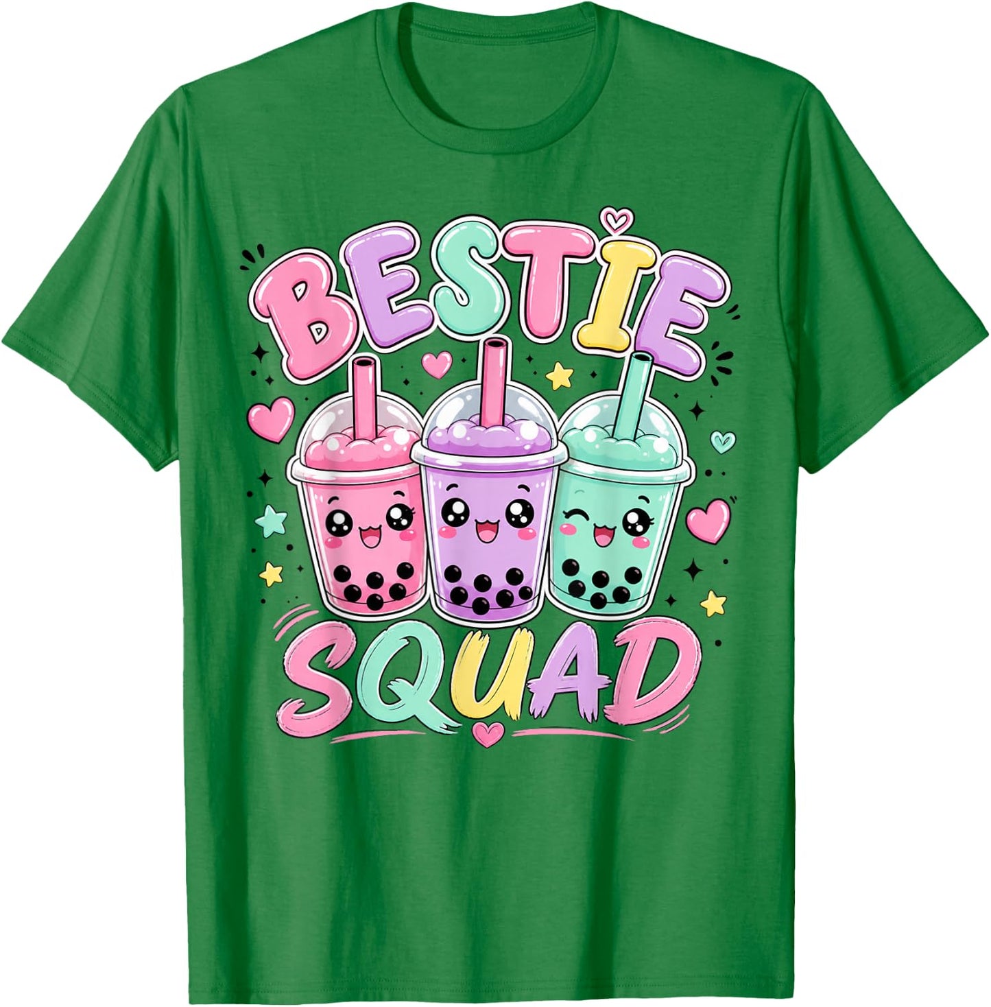 Bestie Squad Twins Day for Girls Bubble Tea Best Friend T-Shirt - T-Shirt | Irish Green