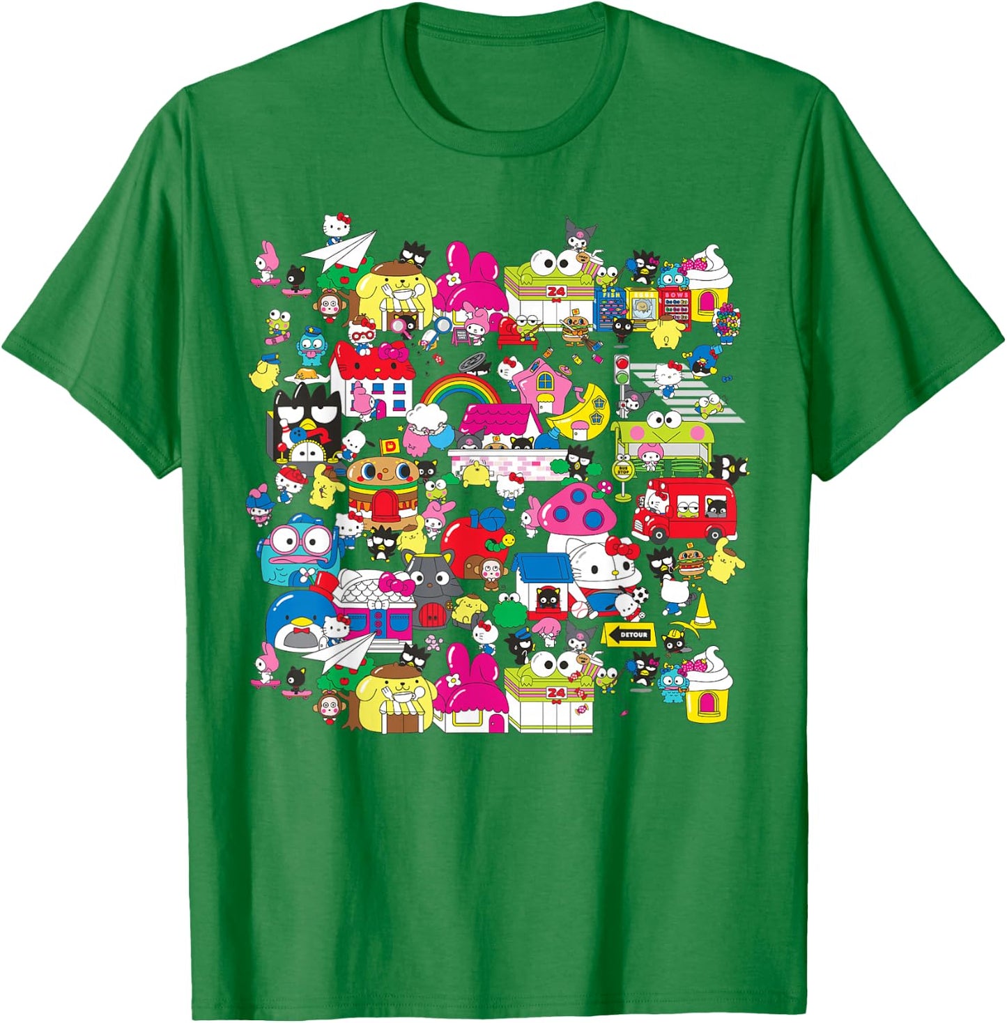 Hello Sanrio Hello Kitty City Scene Shirt T-Shirt - T-Shirt | Irish Green