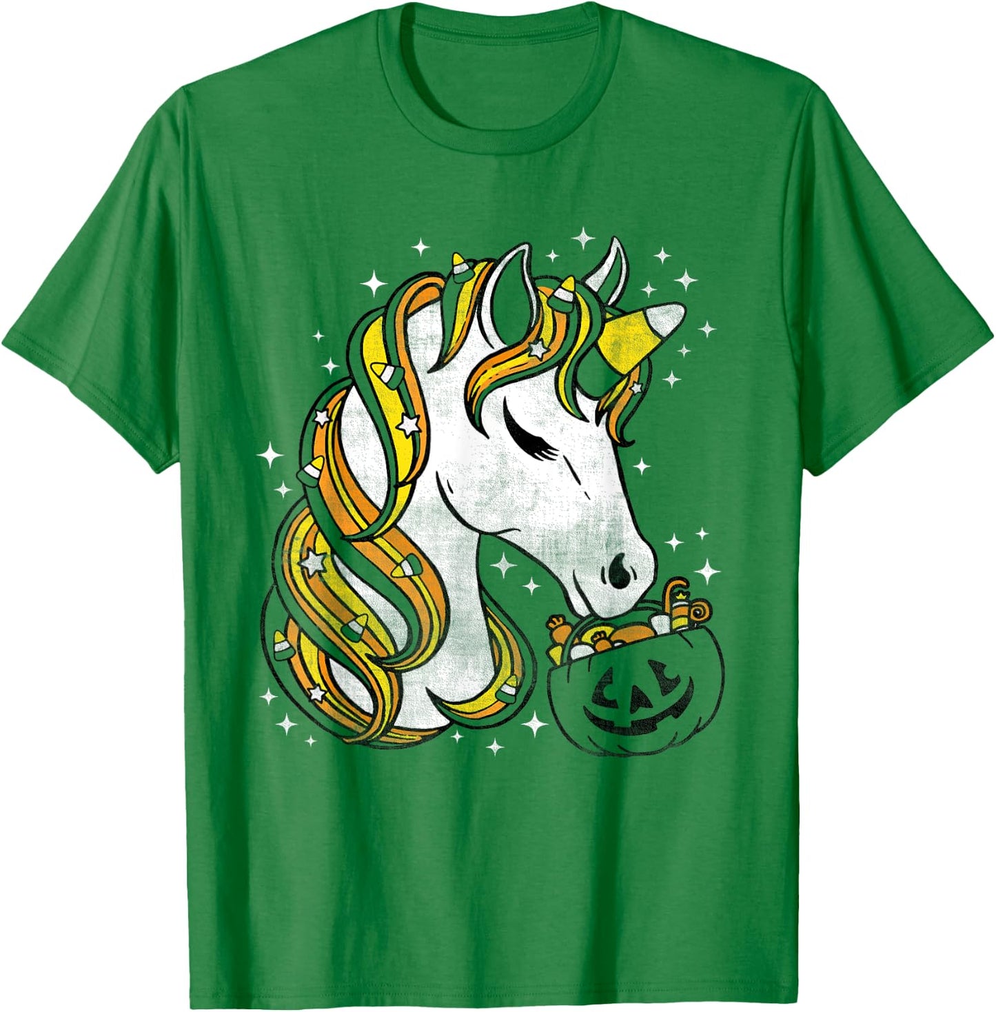 Cute Candy Corn Unicorn Halloween Top T-Shirt - T-Shirt | Irish Green