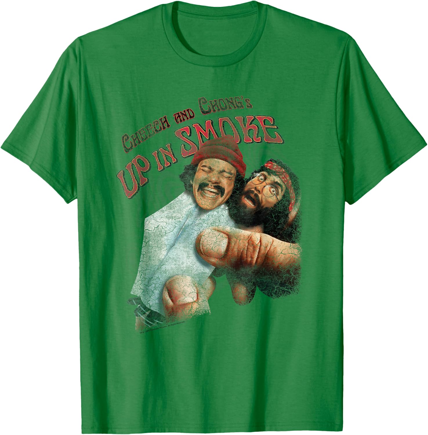 Up in Smoke Cheech and Chong Rolled Up T-Shirt - T-Shirt | Irish Green