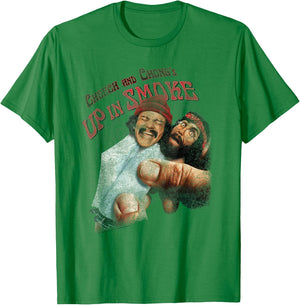Up in Smoke Cheech and Chong Rolled Up T-Shirt - T-Shirt | Irish Green