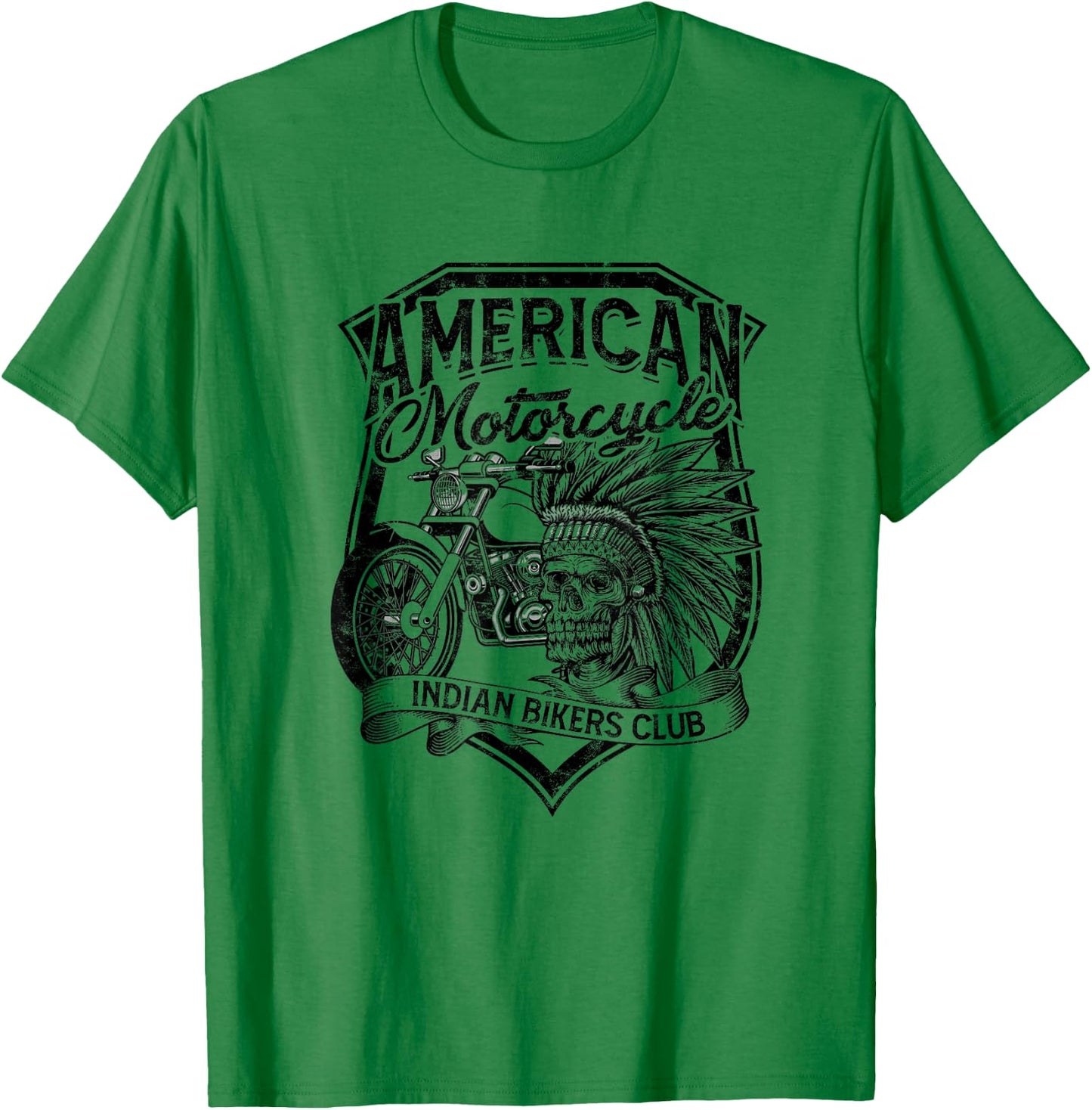 American Motorcycle Indian bikers club - Native american T-Shirt - T-Shirt | Irish Green
