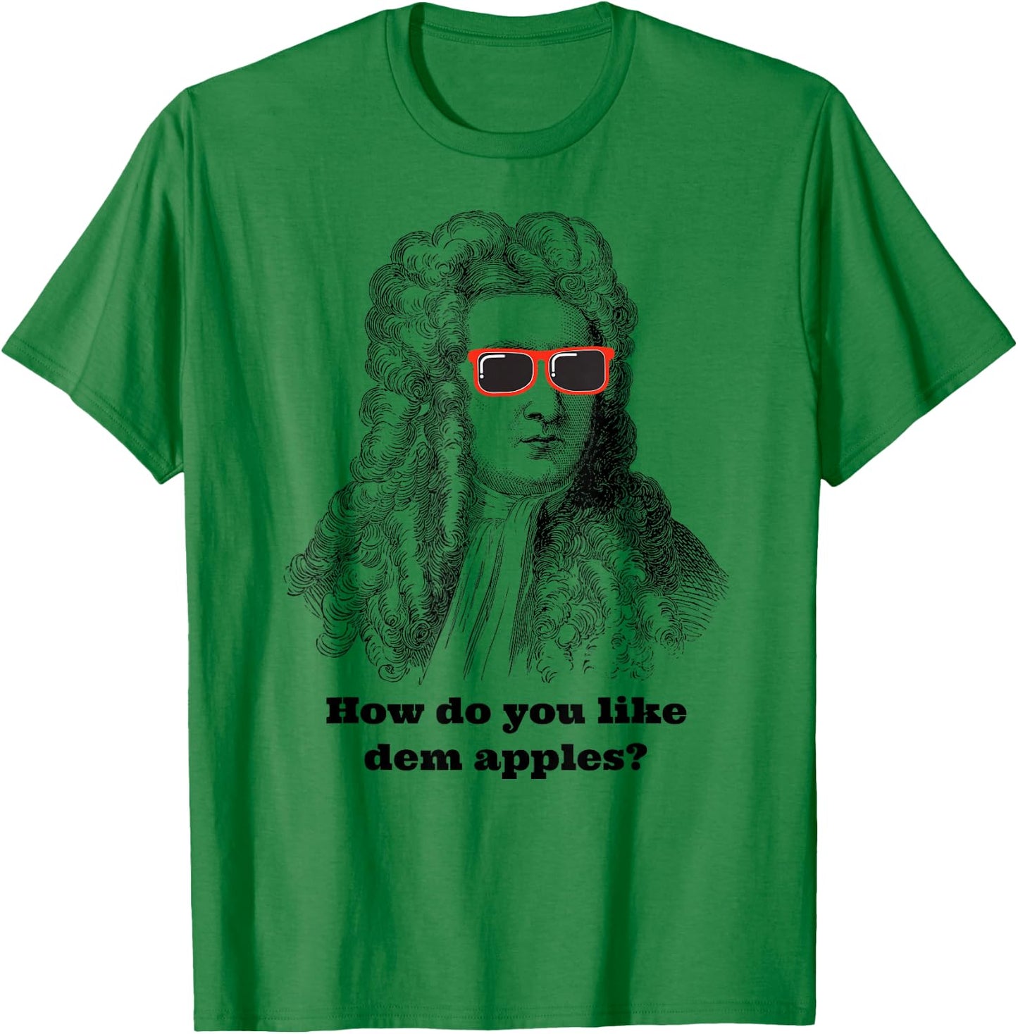 Sir Isaac Newton Funny Apple Gravity T-Shirt - T-Shirt | Irish Green