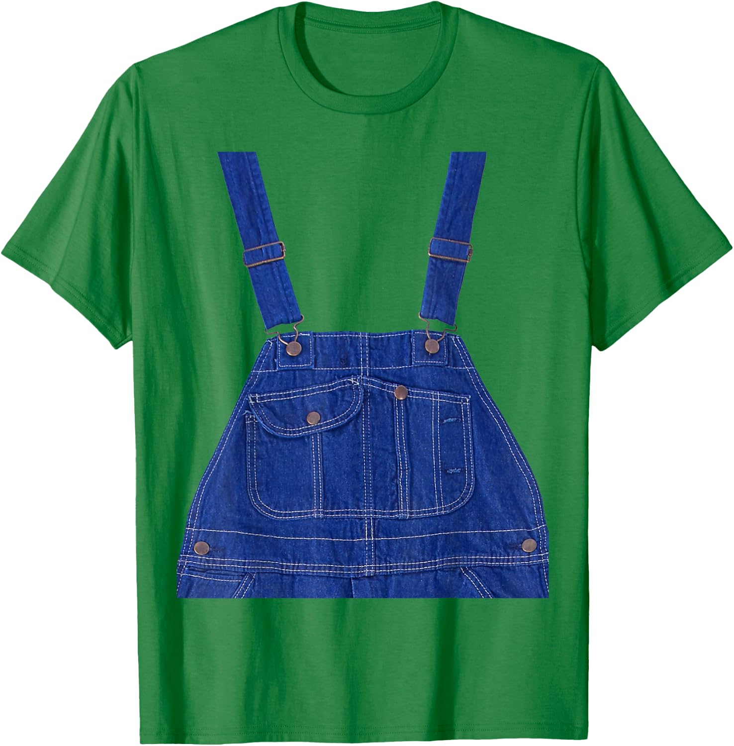 Blue Color Overall Printed On A Yellow Color T-Shirt - T-Shirt | Irish Green