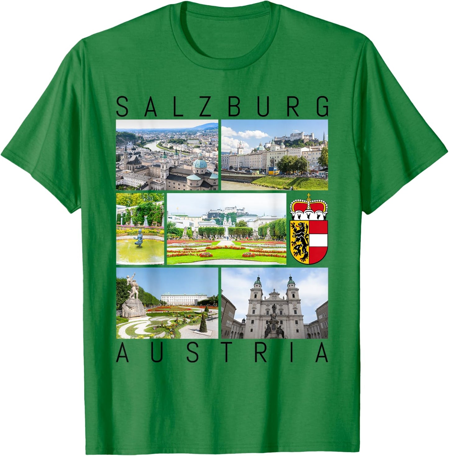Salzburg Austria Mozart Classical Music Sound Sights Gallery T-Shirt - T-Shirt | Irish Green