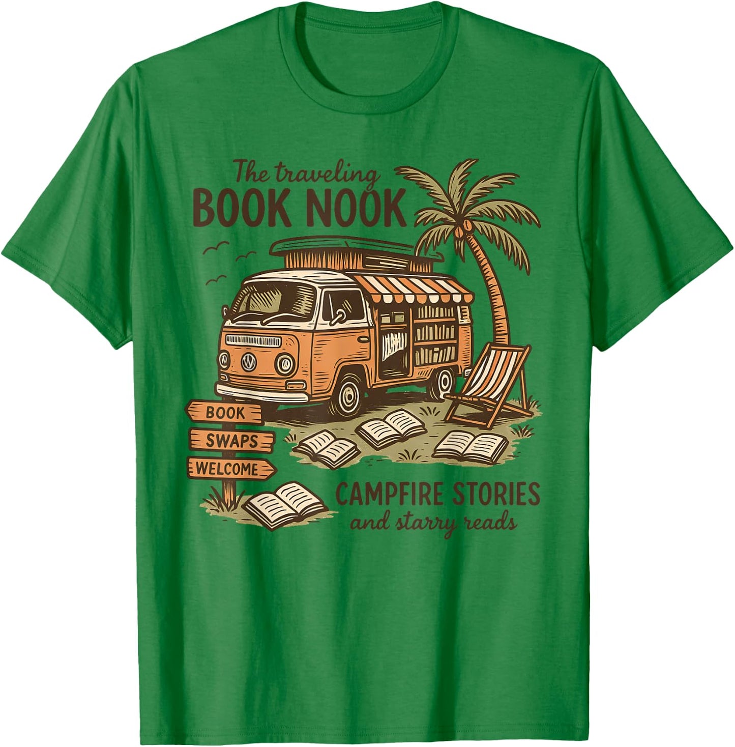Stories And Starry Read T-Shirt - T-Shirt | Irish Green