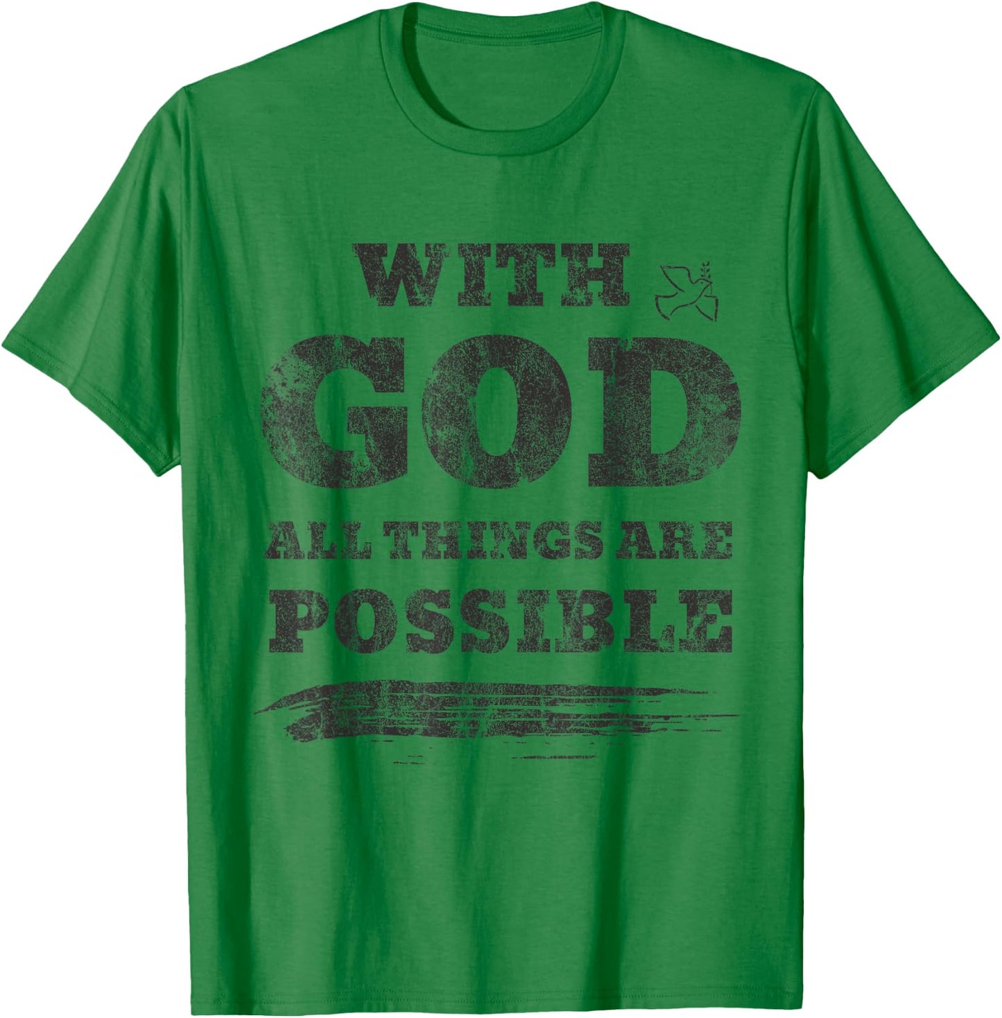 With God All Things Are Possible Retro Vintage T-Shirt - T-Shirt | Irish Green