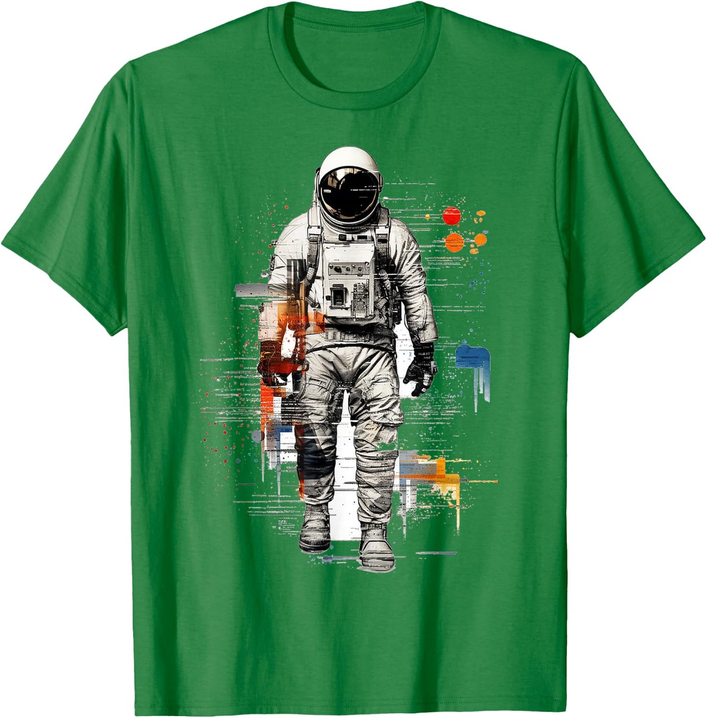 Astronaut Painting Art Abstract Drawing Graphic Astronaut T-Shirt - T-Shirt | Irish Green