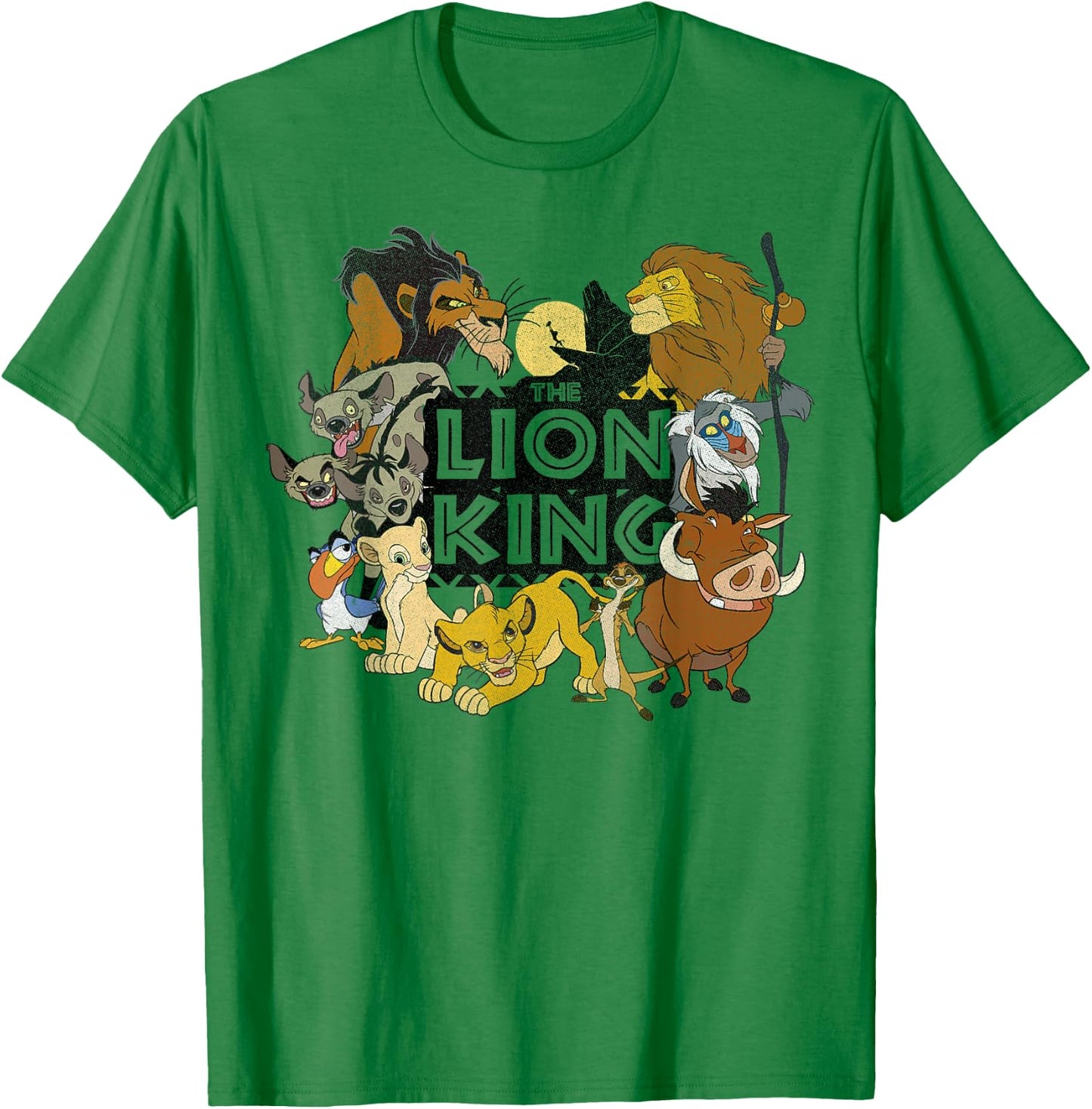Disney Lion King Group Shot Retro Movie Logo Poster T-Shirt - T-Shirt | Irish Green