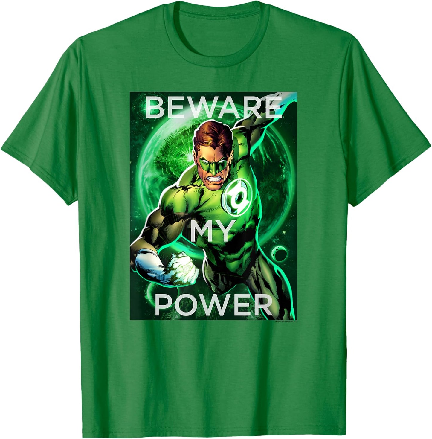 Green Lantern Beware My Power Poster T-Shirt - T-Shirt | Irish Green