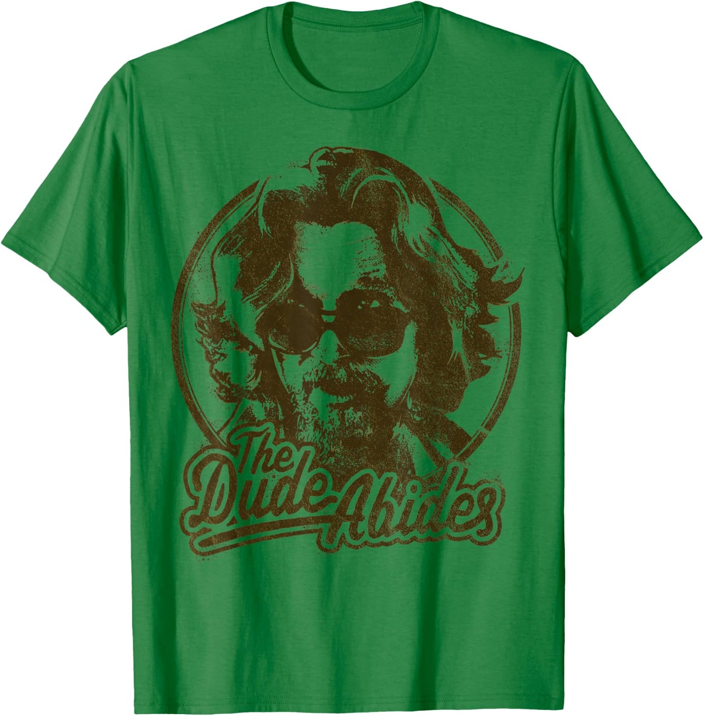 Big Lebowski The Dude Abides Negative Head Shot Portrait T-Shirt - T-Shirt | Irish Green