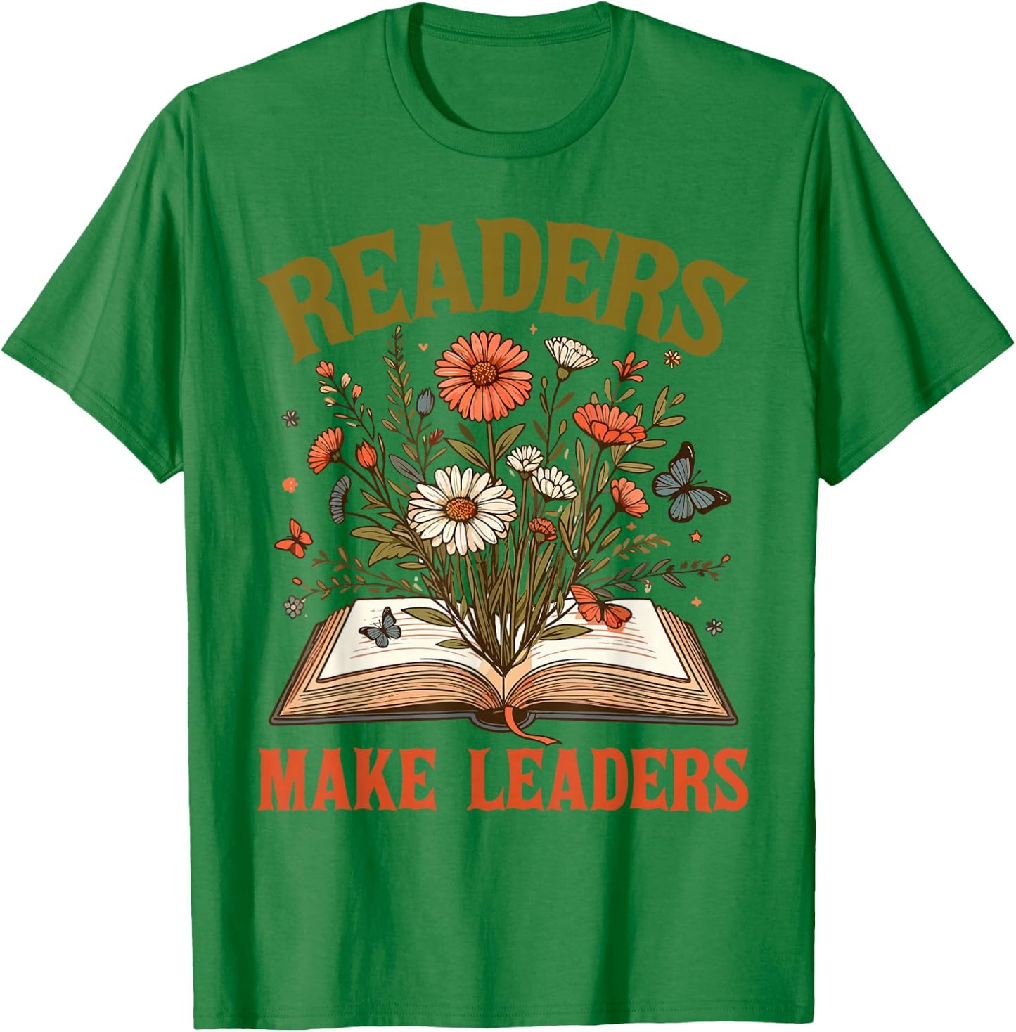 Reading Squad Book Lover Bookish Floral Readers Make Leaders T-Shirt - T-Shirt | Irish Green