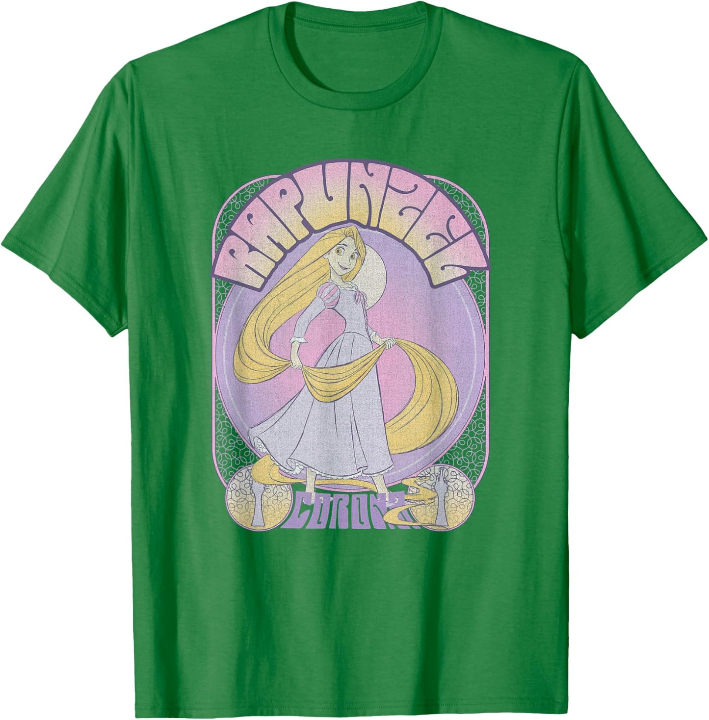 Disney Tangled Rapunzel Seventies Retro Poster Small T-Shirt - T-Shirt | Irish Green