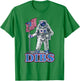 American Flag Astronaut Moon Dibs Red White Blue 4th of July T-Shirt - T-Shirt | Irish Green