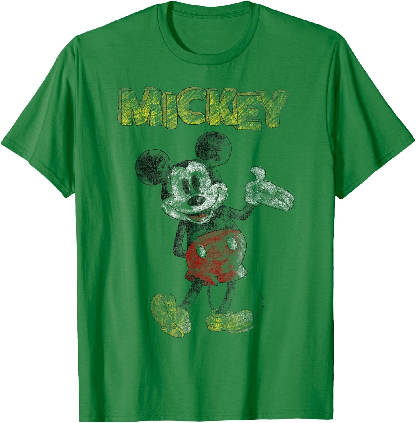 Disney Mickey And Friends Mickey Mouse Sketch Portrait T-Shirt - T-Shirt | Irish Green
