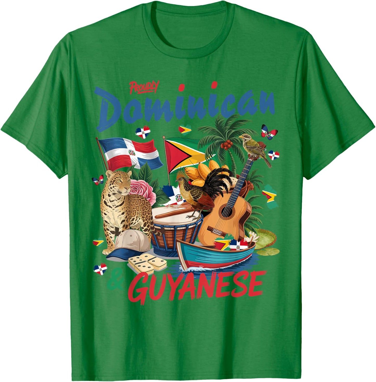 Guyana & Dominican Flag Culture Idea Guyanese T-Shirt - T-Shirt | Irish Green