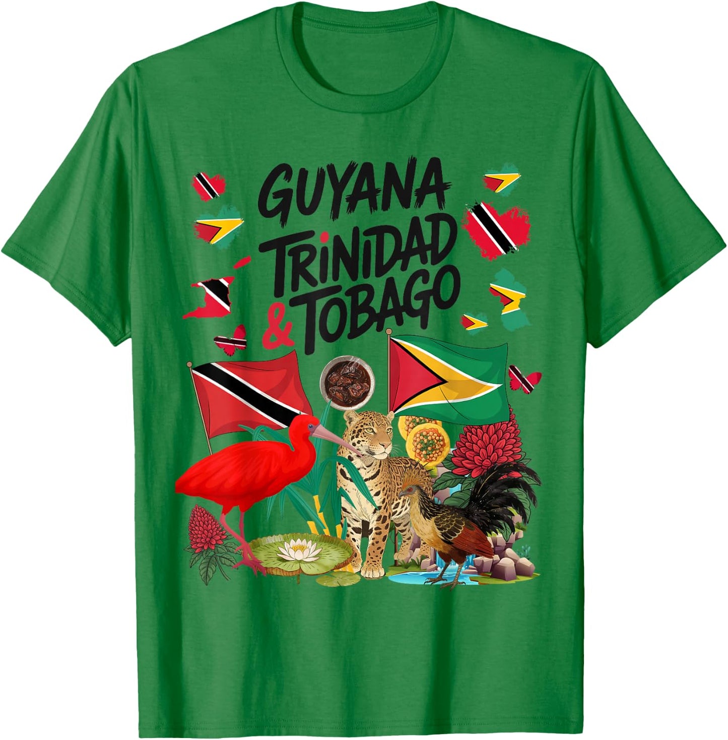 Trinidad & Guyana Flag Outfit Idea Guyanese Roots T-Shirt - T-Shirt | Irish Green