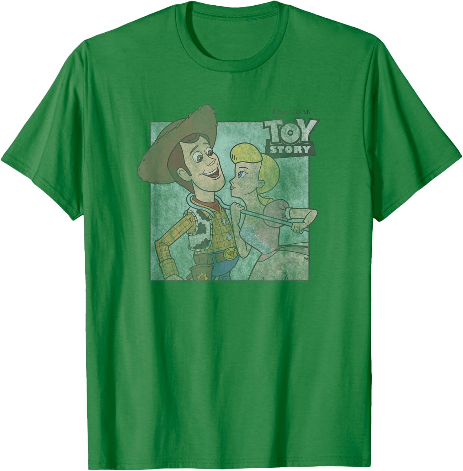 Disney Pixar Toy Story Woody & Bo Peep Retro Look T-Shirt - T-Shirt | Irish Green