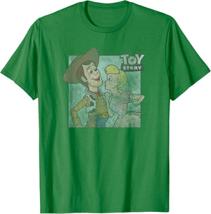 Disney Pixar Toy Story Woody & Bo Peep Retro Look T-Shirt - T-Shirt | Irish Green