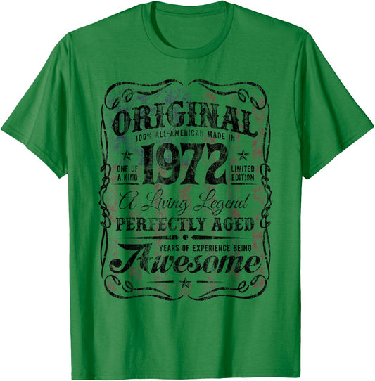 Vintage USA Legend Born In 1972 The Original Birthday T-Shirt - T-Shirt | Irish Green