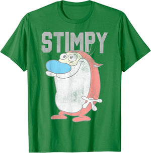 Ren and Stimpy College Stimpy T-Shirt - T-Shirt | Irish Green