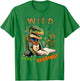 Librarian Teacher Kids Wild About Reading Dinosaur Reading T-Shirt - T-Shirt | Irish Green