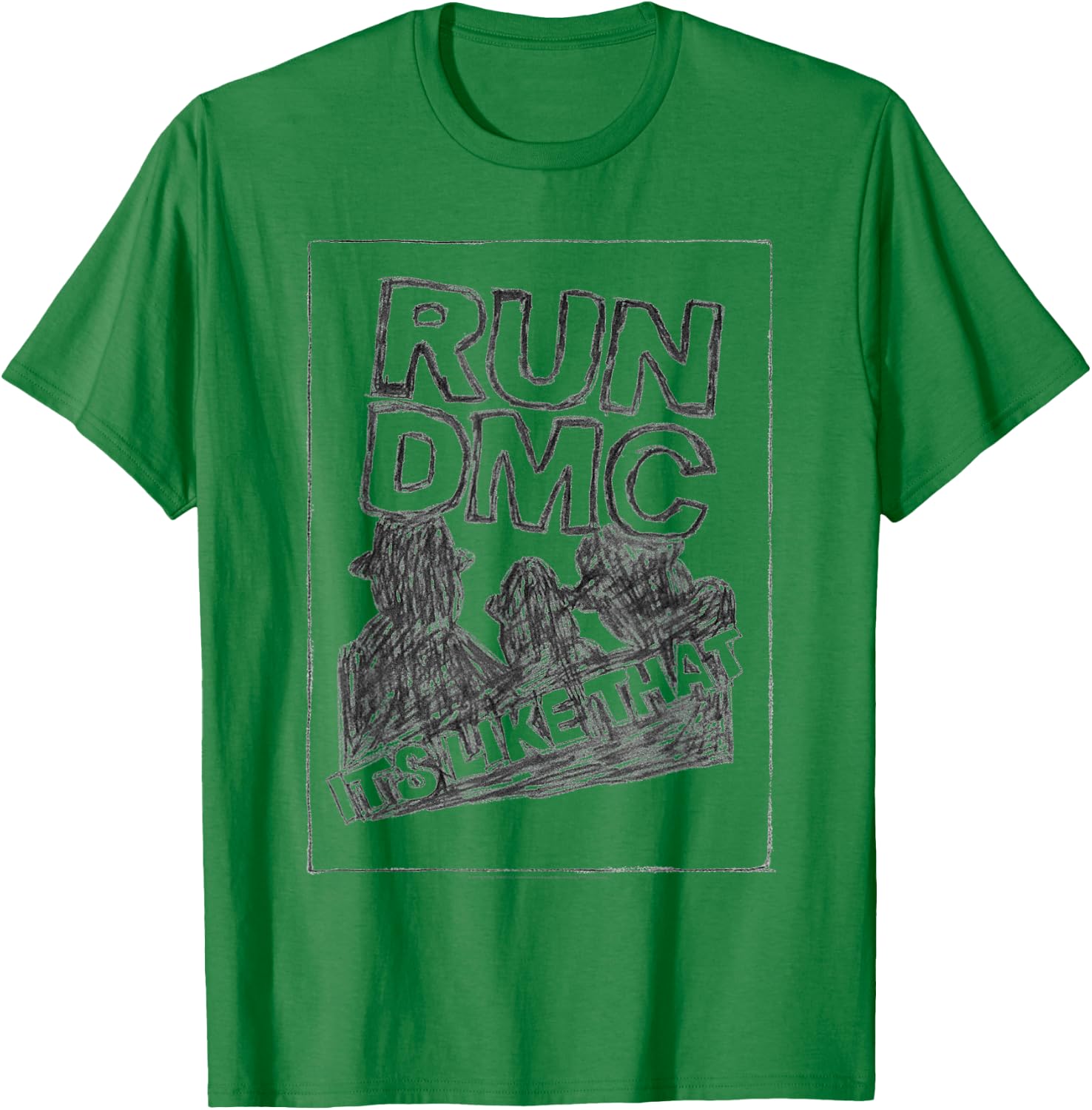Run DMC Official It's Like That Sketch T-Shirt - T-Shirt | Irish Green