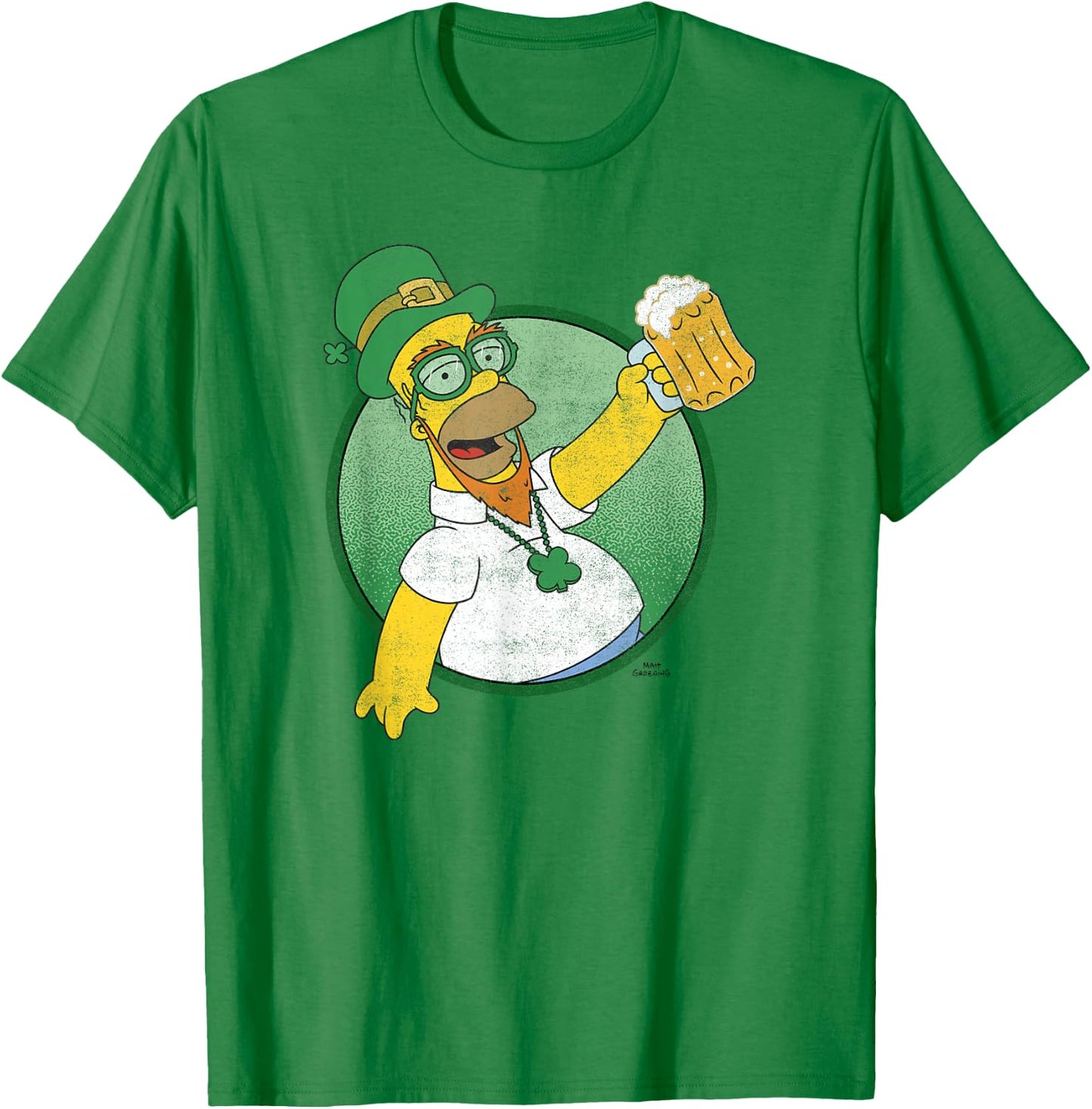 The Simpsons St. Patrick's Day Homer Lucky Beer Celebration T-Shirt - T-Shirt | Irish Green