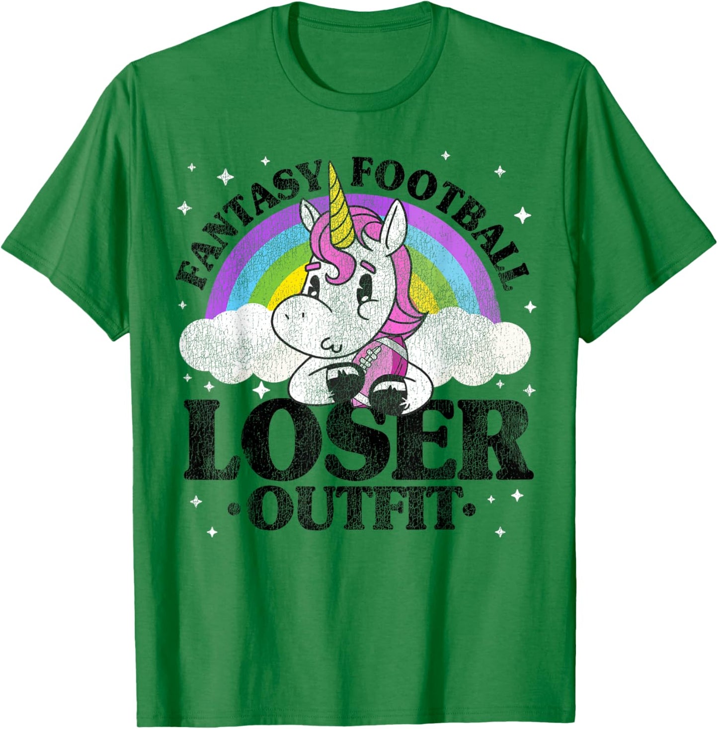 Fantasy Football Loser Outfit Season Unicorn Rainbow Men T-Shirt - T-Shirt | Irish Green