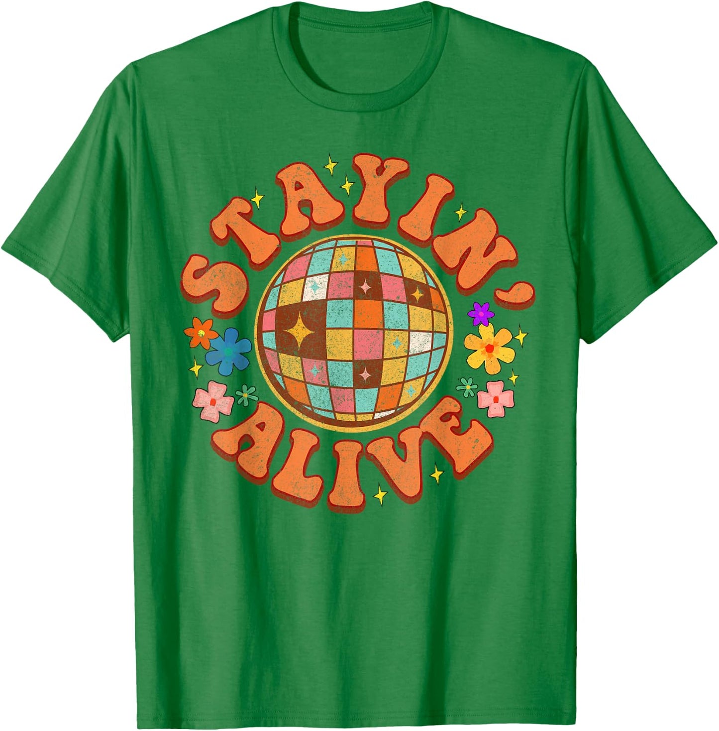 Stayin' Alive Bridesmaid Bride Babe Disco Bachelorette Party T-Shirt - T-Shirt | Irish Green