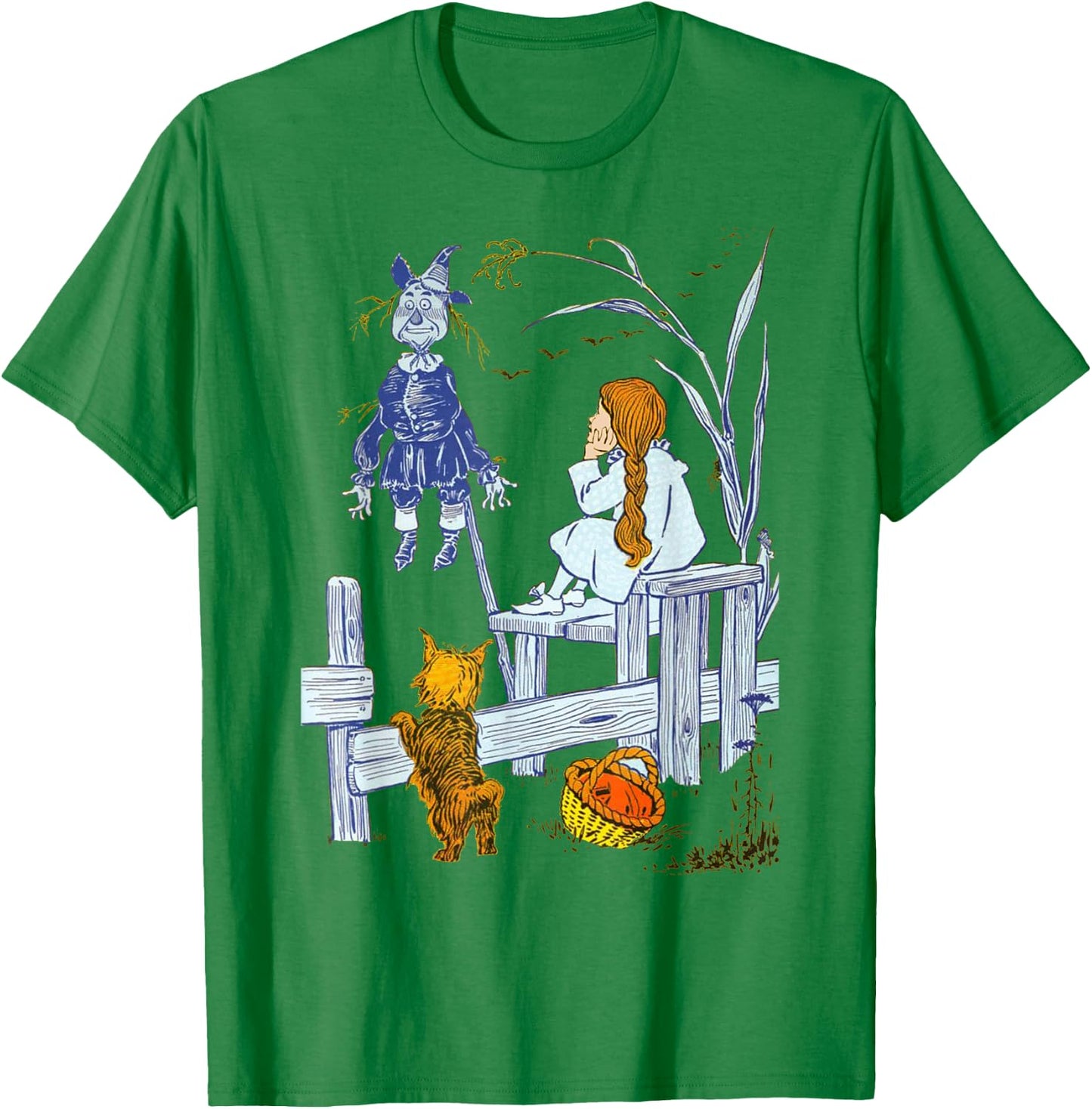 Land of OZ Book Vintage Scarecrow Toto Wizard of Oz Dorothy T-Shirt - T-Shirt | Irish Green