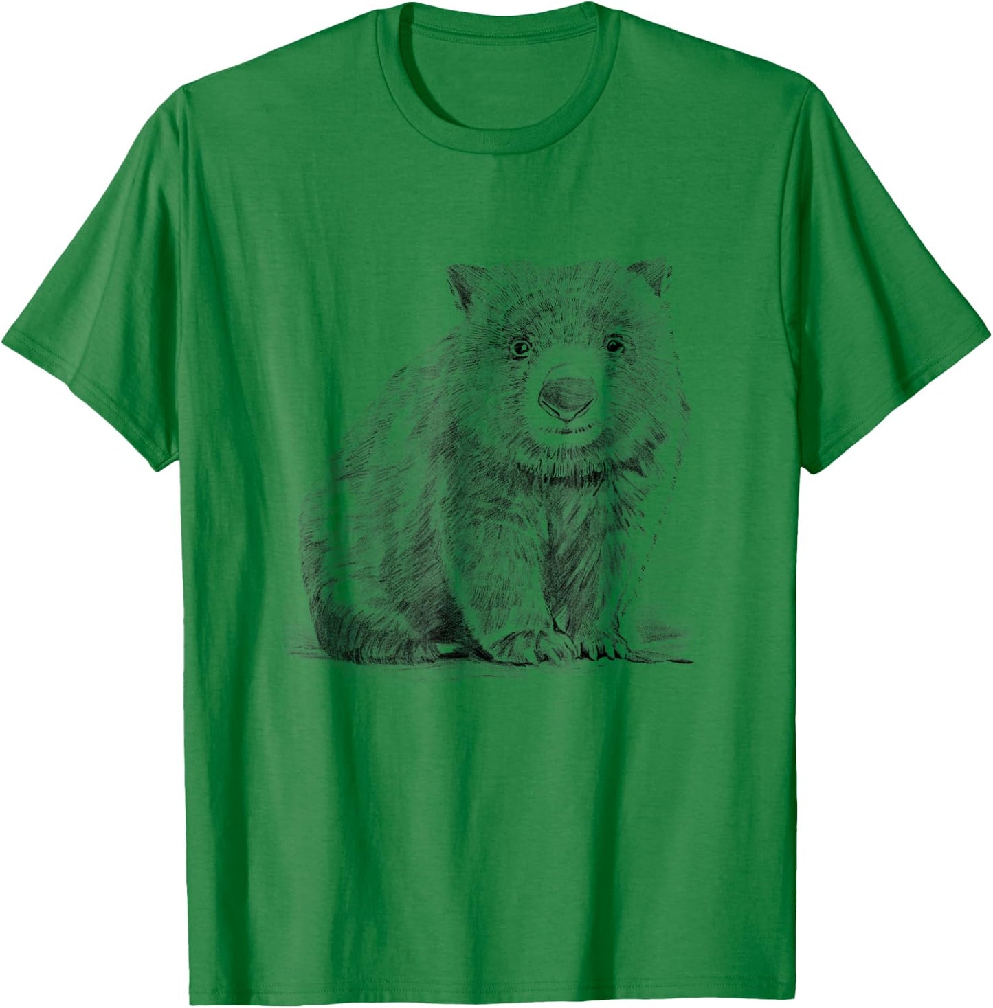 Wombat Pencil Drawing T-Shirt - T-Shirt | Irish Green