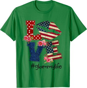 Love Glammy life -Lips flag-Gift Independence day Men T-Shirt - T-Shirt | Irish Green