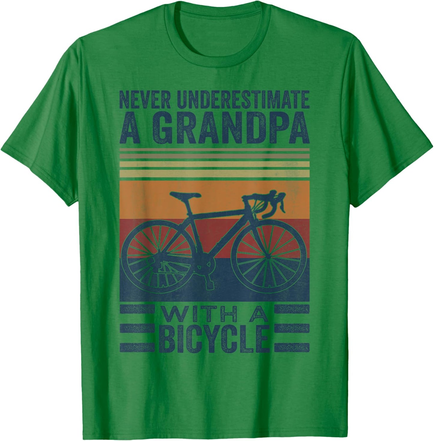 Cycling Grandpa Never Underestimate A Grandpa With A Bicycle T-Shirt - T-Shirt | Irish Green