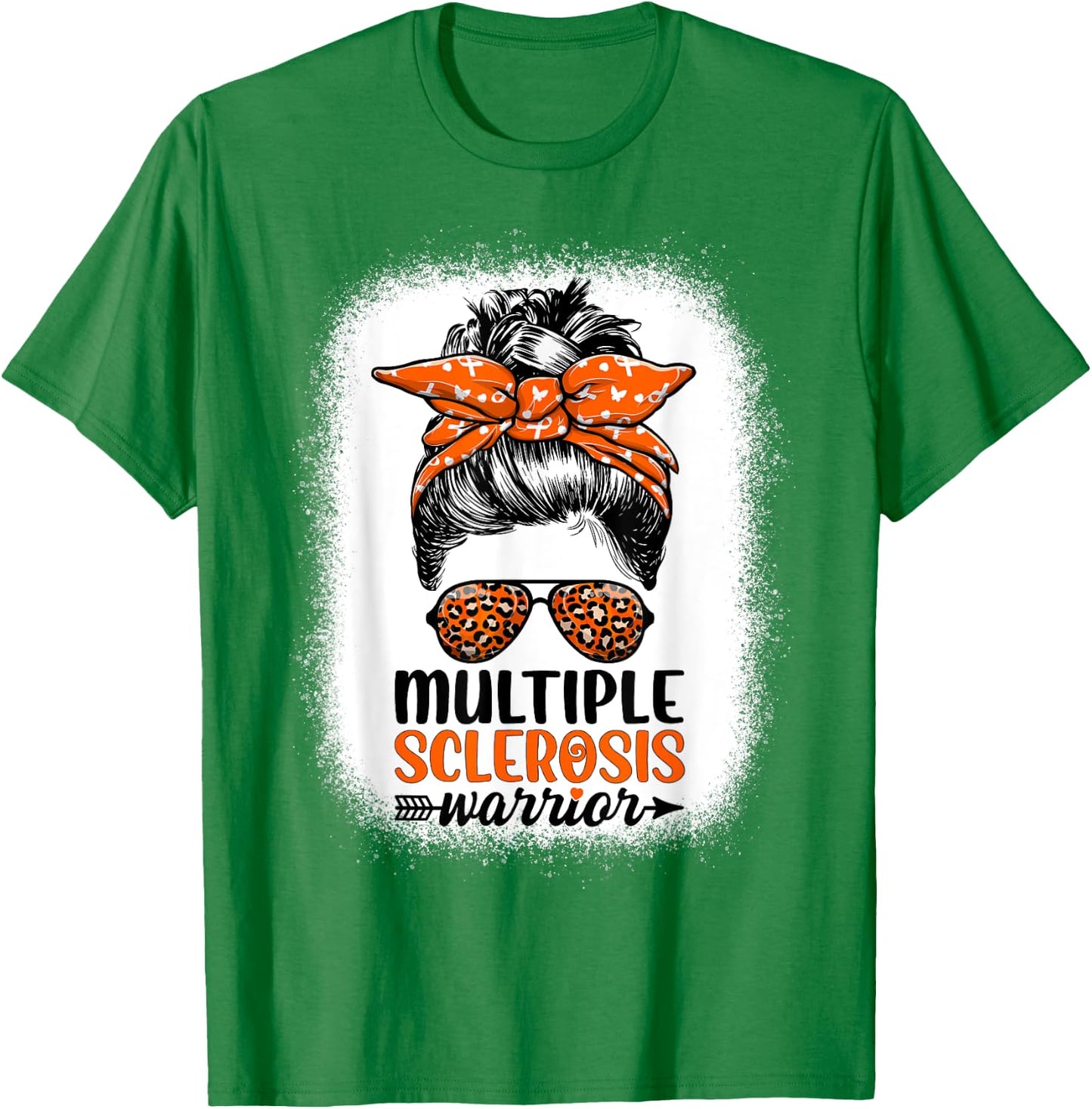 MS Warrior Messy Bun - Multiple Sclerosis Awareness T-Shirt - T-Shirt | Irish Green
