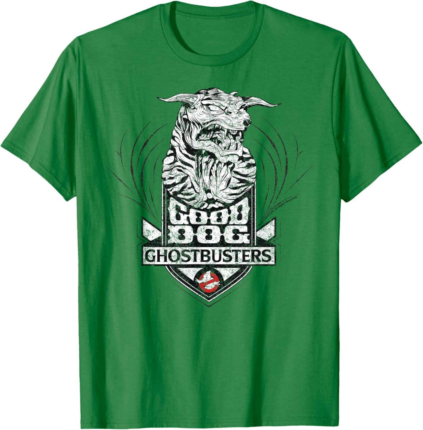 Ghostbusters Good Dog Hell Hound Badge T-Shirt - T-Shirt | Irish Green