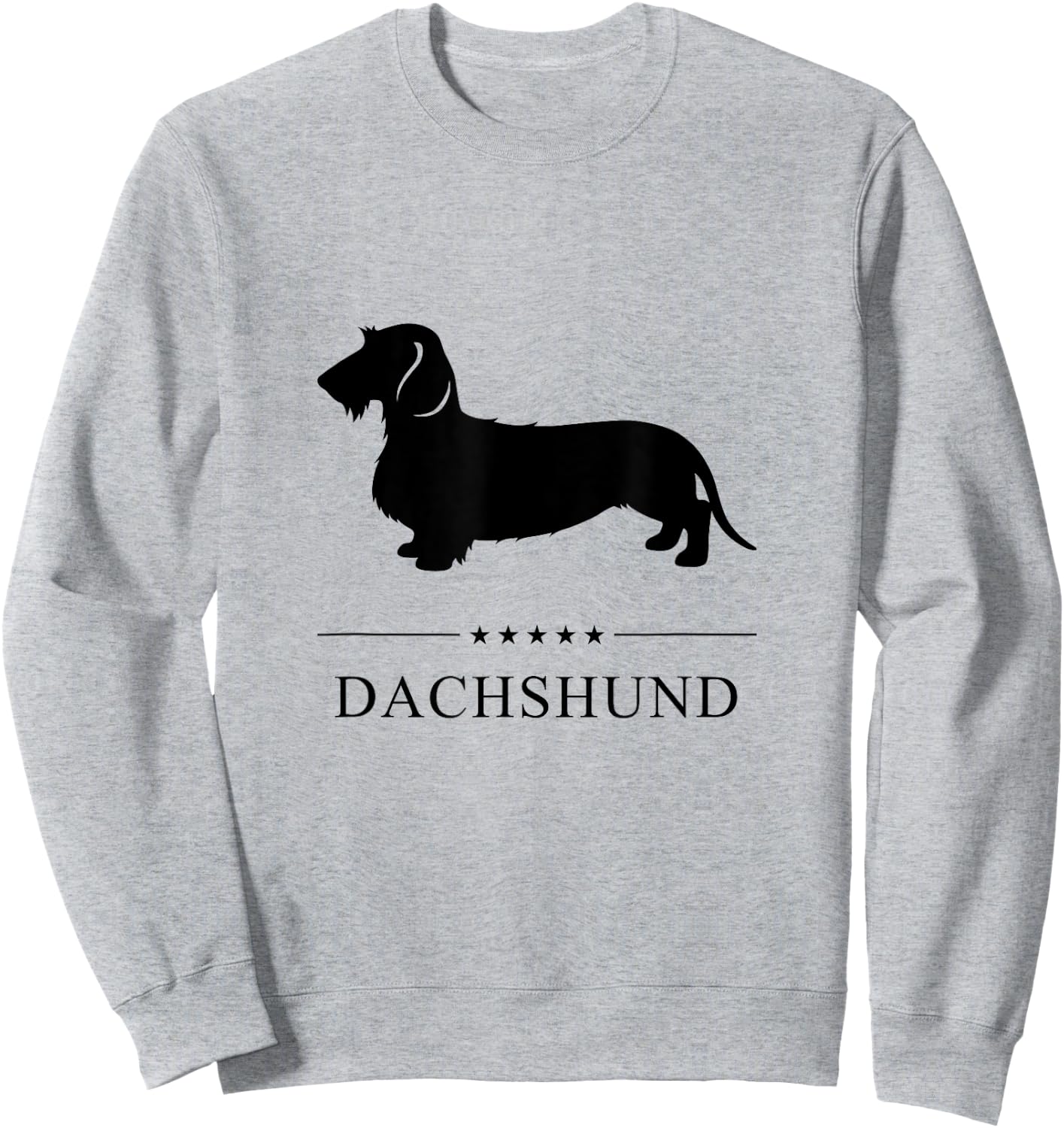 Wirehaired Dachshund Dog Black Silhouette Sweatshirt - Sweatshirt | Ash