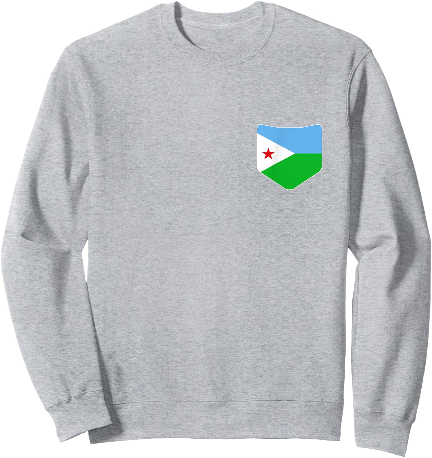 Djibouti Flag with Printed Djibouti Flag Pocket Sweatshirt - Sweatshirt | Ash