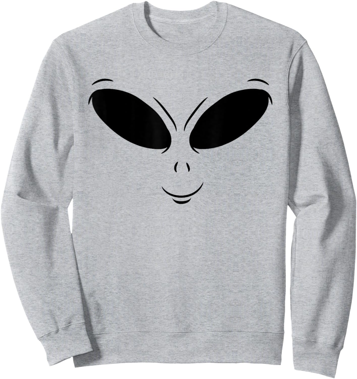 Green Alien Face Halloween Cosmic Galaxy Lazy DIY Costume Sweatshirt - Sweatshirt | Ash