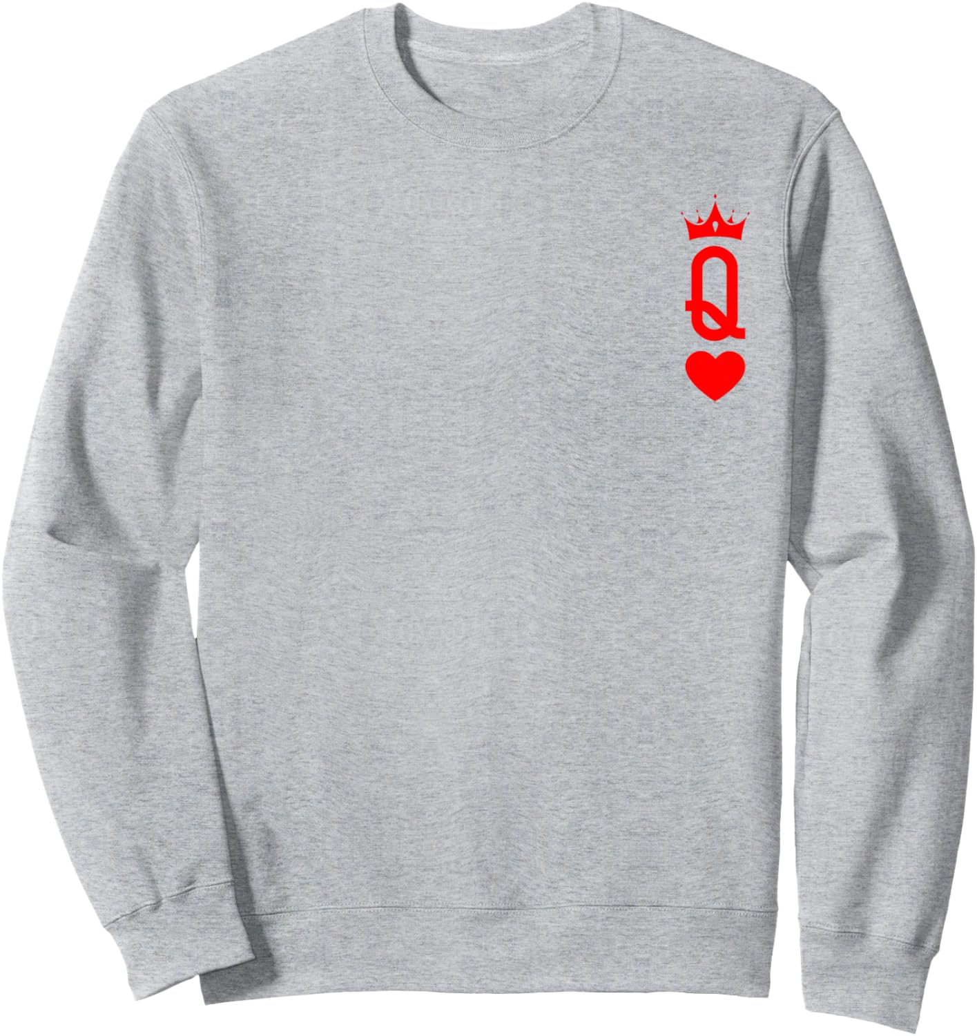 Queen of Heart King And Queen Easy Couple Halloween Costume Sweatshirt - Sweatshirt | Ash