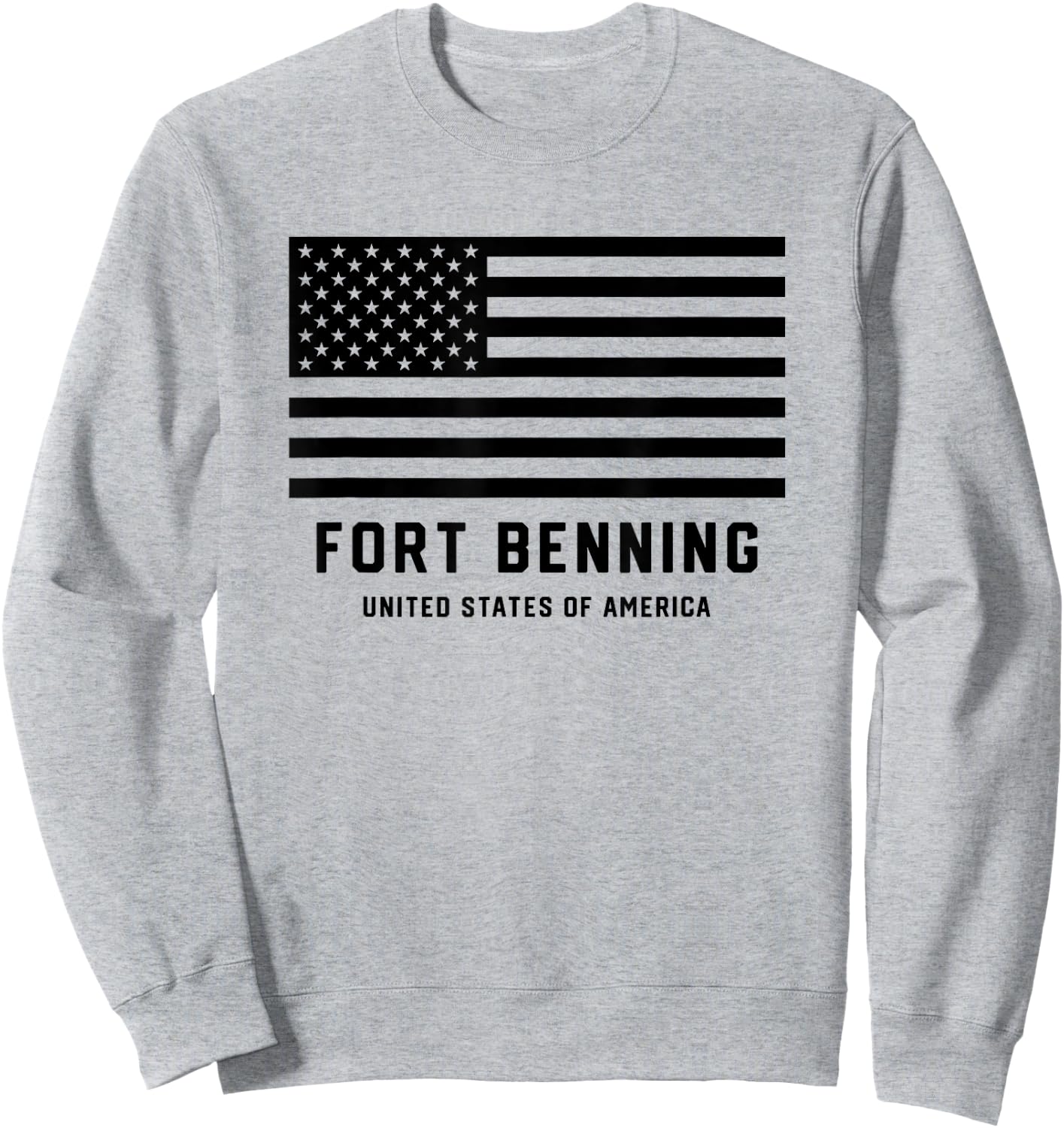 Fort Benning Georgia USA Military American Flag Armed Forces Women Kids Men Sweatshirt - Sweatshirt | Ash