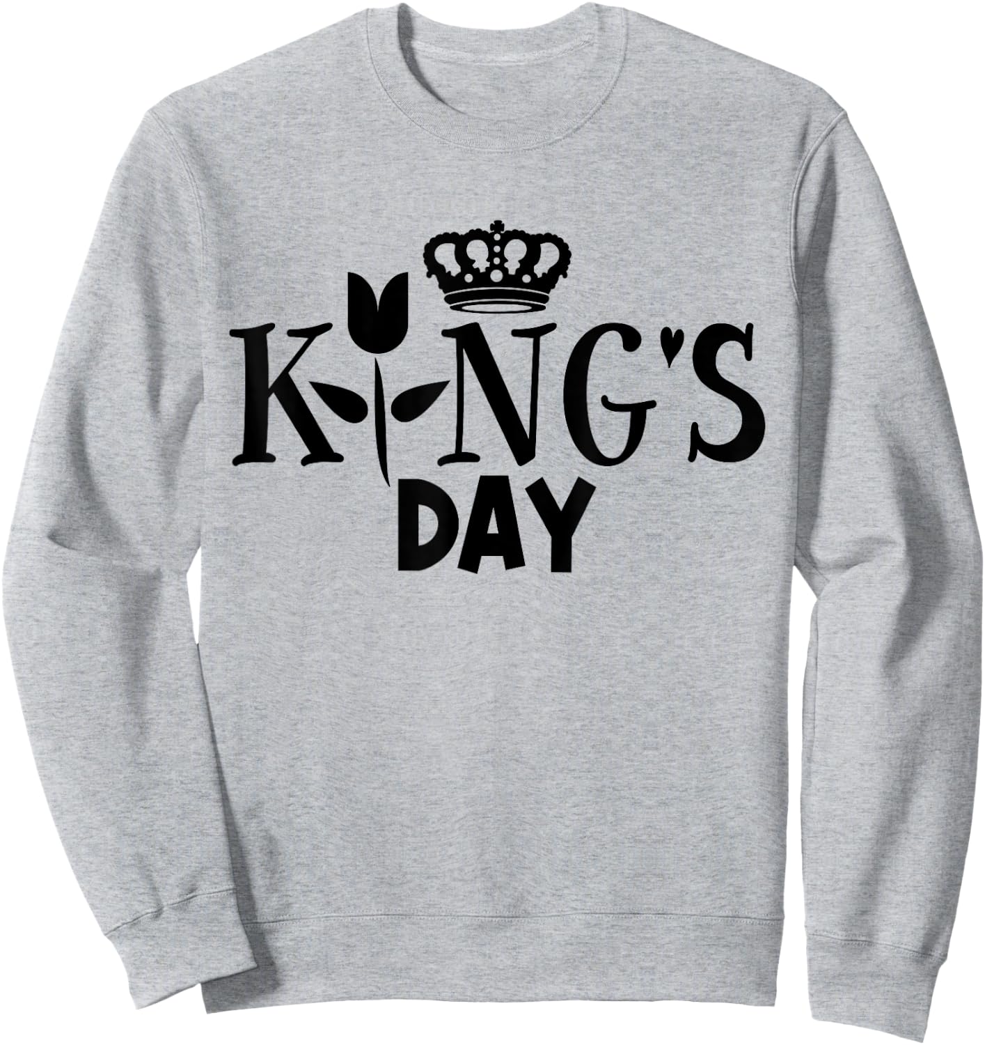 Koningsdag Kingsday Netherlands 2024 Tulip Crown Kings Day Sweatshirt - Sweatshirt | Ash