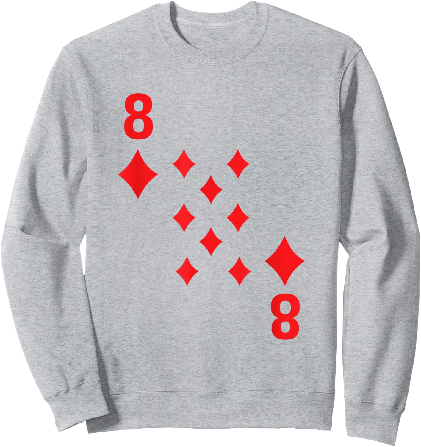 8 Eight of Diamonds poker playing card costume shirt Sweatshirt - Sweatshirt | Ash