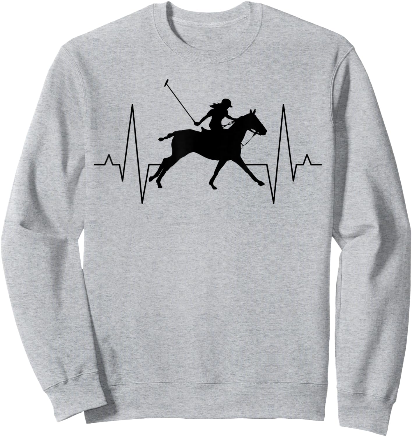 Polo Sport Equestrian with Polo Racquet ECG Line Sweatshirt - Sweatshirt | Ash