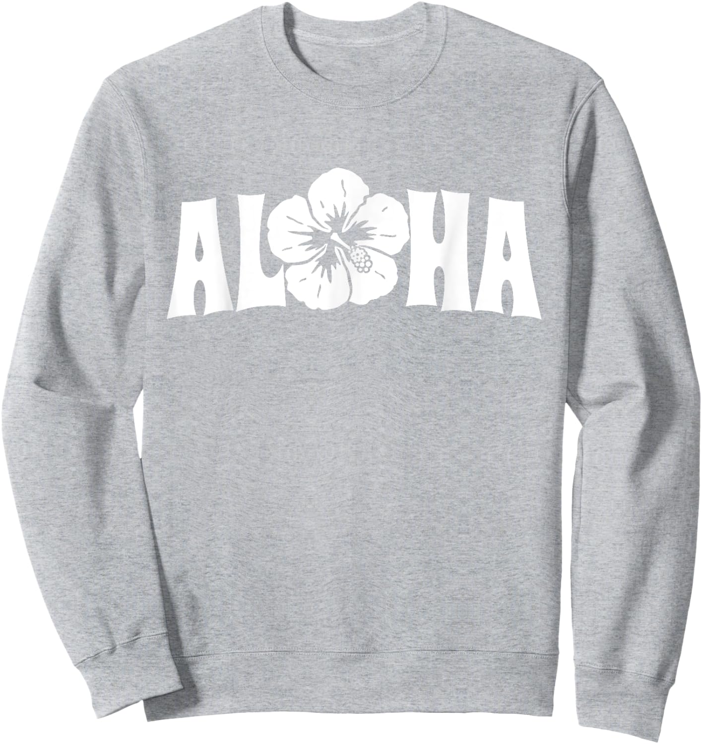 Aloha Hawaii Trip Summer Vacation Girls Women Beach Flower Sweatshirt - Sweatshirt | Ash
