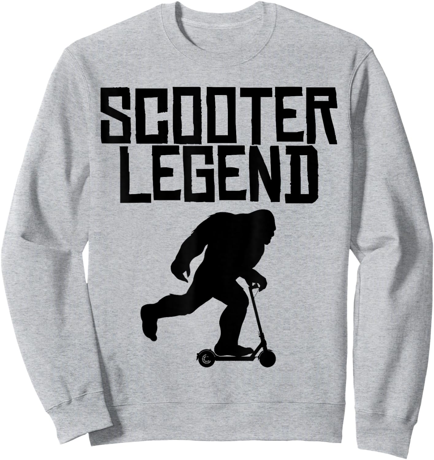 Bigfoot Scooter Legend funny Bigfoot on Scooter Sweatshirt - Sweatshirt | Ash