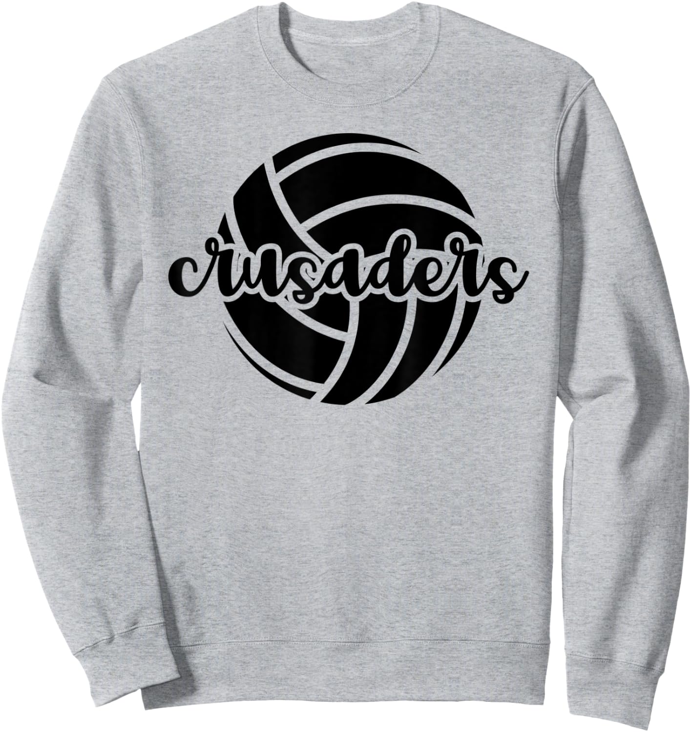 Crusaders Volleyball Team Mascot School Spirit Game Night Sweatshirt - Sweatshirt | Ash
