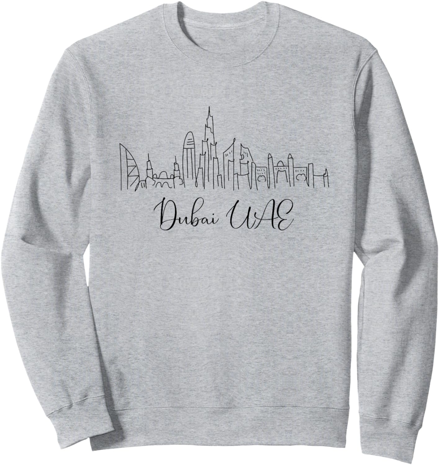 Signature Dubai City Skyline - United Arab Emirates Souvenir Sweatshirt - Sweatshirt | Ash