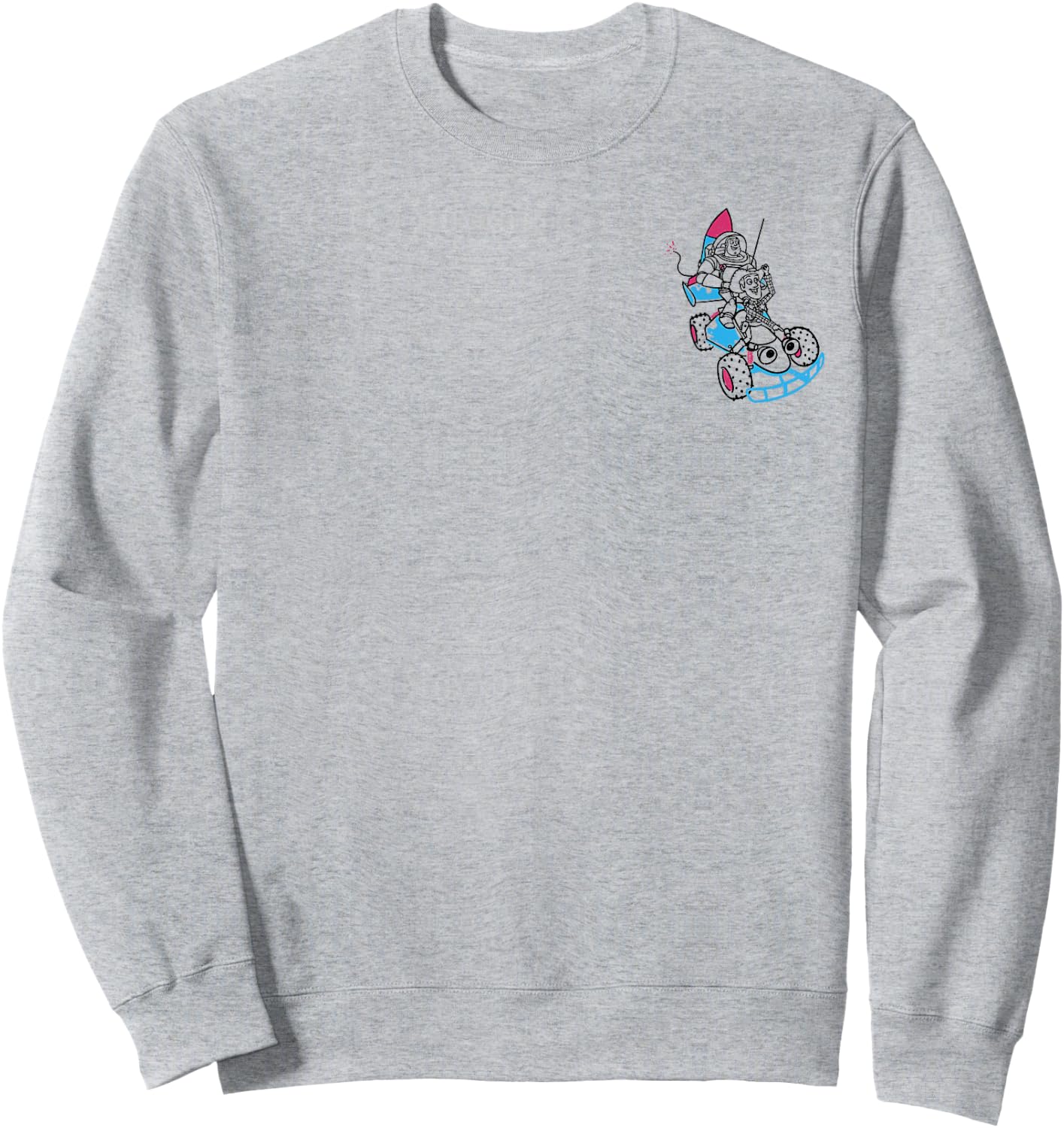 Disney Pixar Toy Story Buzz & Woody RC Car Adventure Logo Sweatshirt - Sweatshirt | Ash
