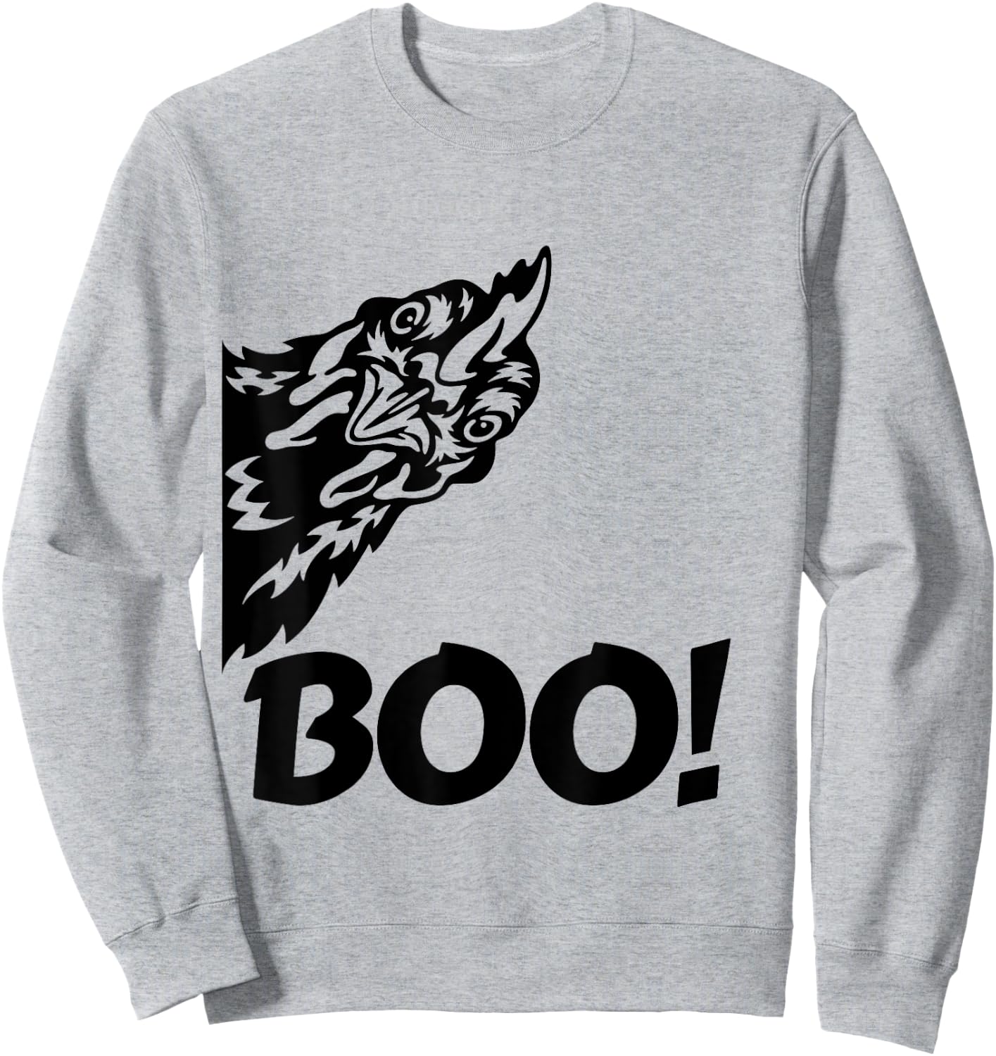 Boo! | Funny Hen Hiding Peekaboo Scary Halloween Chicken Sweatshirt - Sweatshirt | Ash